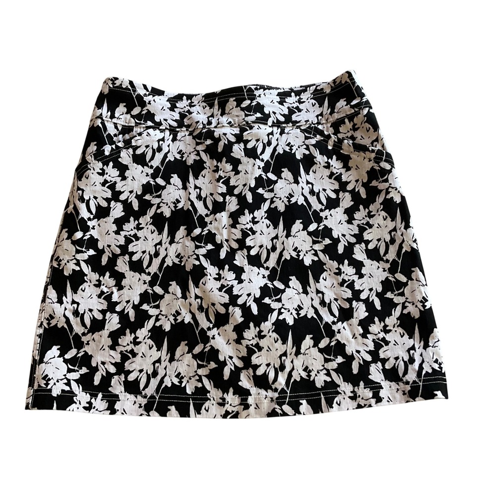 Mario Serrani Skort Women‎ S Black White Athletic Golf Tennis Stretch Skirt